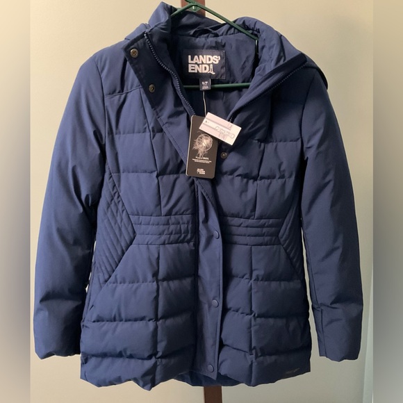 Lands' End Jackets & Blazers - Lands End HyperDry 600 Fill Down Puffer Jacket Women’s Navy Sz Small 6-8 NWT